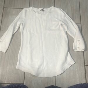 Talbots White Knit Top